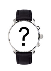 Image showing watch with a black query mark - concept