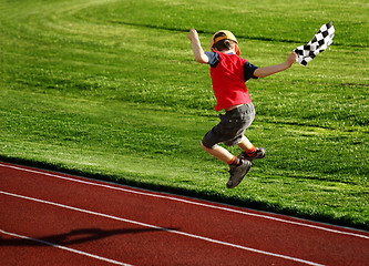 Image showing Boy on a racetrack