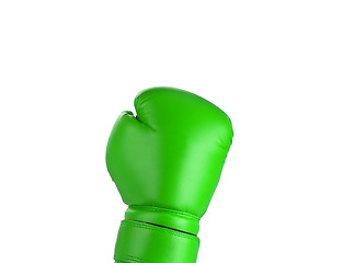 Image showing Green boxing glove on white background