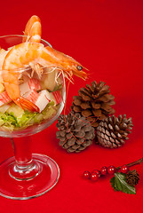 Image showing Christmas shrimp cocktail