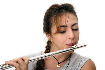 Image showing Beautiful Flutist (horizontal)