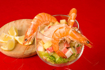 Image showing Prawn cocktail closeup