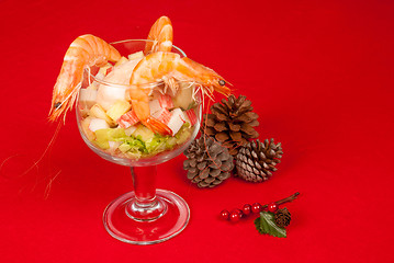 Image showing Christmas prawn cocktail