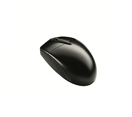Image showing Closeup of Black Mouse isolated on White background