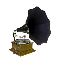 Image showing Vintage gramophone isolated. Clipping path included.