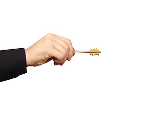 Image showing Businessman's Hand Holding Key