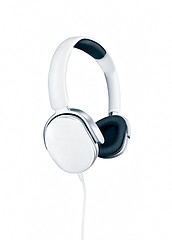 Image showing White elegance headphones on white background