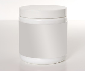 Image showing close up of beauty cream container on white background