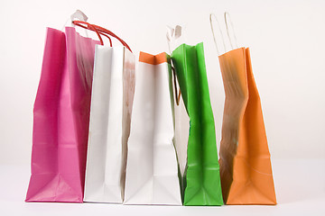 Image showing Assorted colored shopping bags