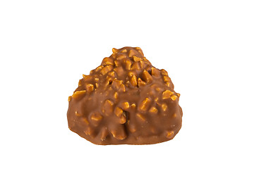 Image showing chocolate truffle on white