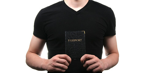 Image showing man with passport