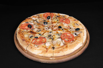 Image showing Pizza on black