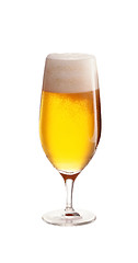 Image showing glass with beer on white background