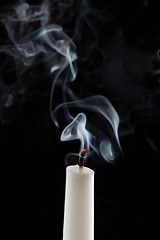 Image showing Extinguished candle with smoke (Metaphor of the death)