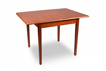 Image showing Wooden table on white background
