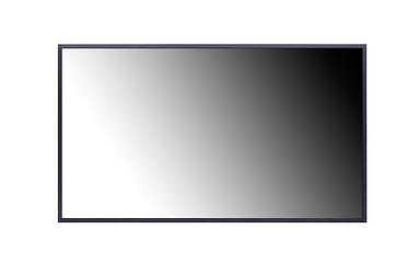Image showing Black LCD tv screen hanging on a wall