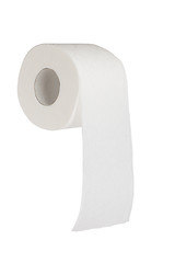 Image showing Simple toilet paper on white background