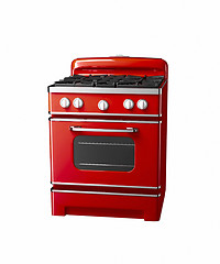 Image showing old vintage gas stove over white background