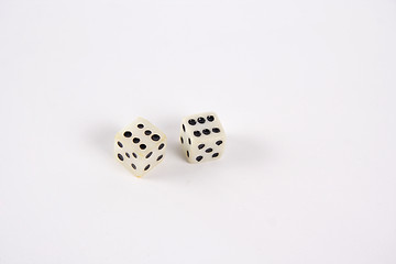 Image showing two white dices on white background