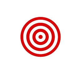Image showing Red darts target aim on white background
