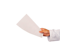 Image showing Doctor holding blank paper
