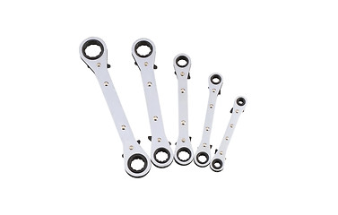 Image showing wrench spanners tools isolated on a white