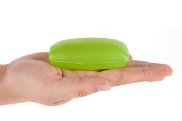 Image showing man hand with soap