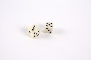 Image showing two white dices on white background