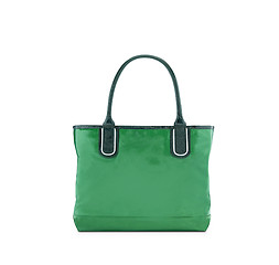 Image showing Green, reusable shopping bag