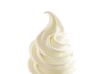 Image showing Vanilla soft ice cream on white background