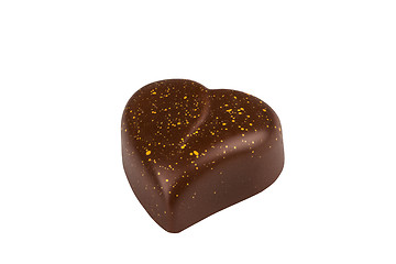 Image showing Delicious dark chocollate on white background