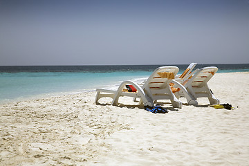 Image showing Beach chairs