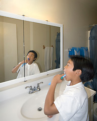 Image showing Brushing teeth