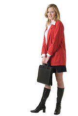 Image showing Business woman in red