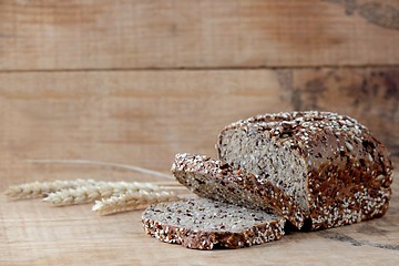 Image showing Whole wheat bread with wheat spike