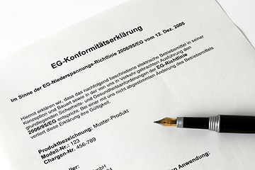 Image showing German Declaration of Conformity about Low Voltage Directive