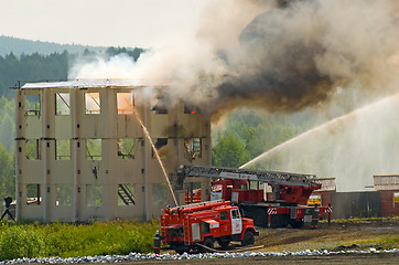 Image showing Fire extinguishing