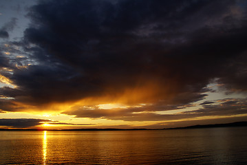 Image showing Stormy sky on the lake