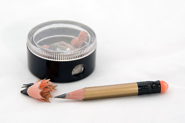 Image showing Sharp pencil and sharpener 