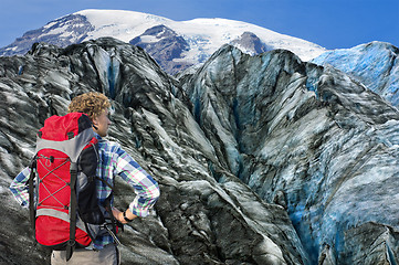 Image showing Mountaineer facing his challenge