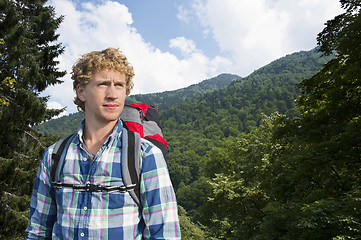 Image showing Hiker in the woods