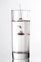 Image showing Glass of water with pill