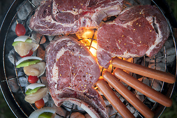 Image showing Top view of a barbecue