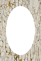 Image showing old white paint walland white oval in center 