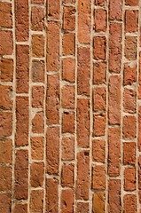 Image showing Wall built of clay brick architectural fragment. 