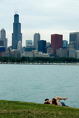 Image showing Relaxing by the lake