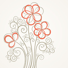 Image showing Abstract flower card