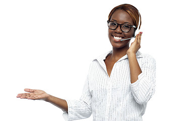 Image showing Customer service representative attending calls