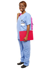 Image showing Junior female doctor under training