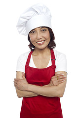 Image showing Smiling portrait of confident asian chef